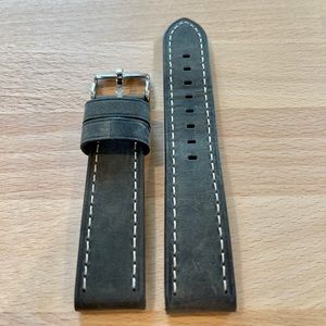 Hadley Roma MS854 22mm Grey Oil Tanned Watch Band